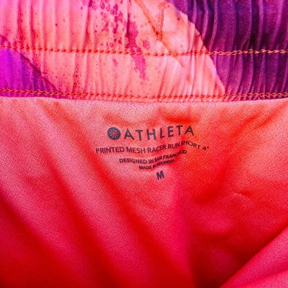 Athleta Printed Mesh Racer Run Shorts Training Running Athletic - Picture 7 of 11